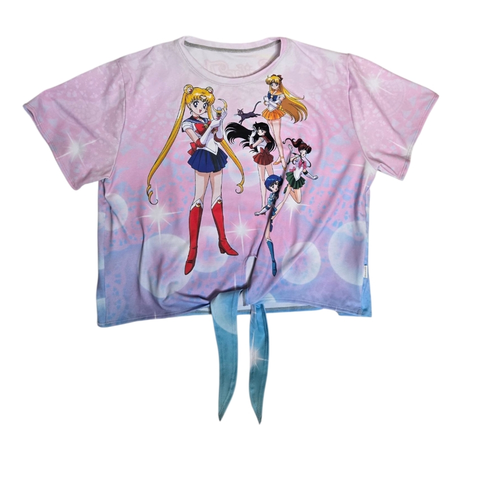 BLACKMILK Sailor Moon Pretty Guardian tie front crop short sleeve tee shirt XL - Picture 3 of 10